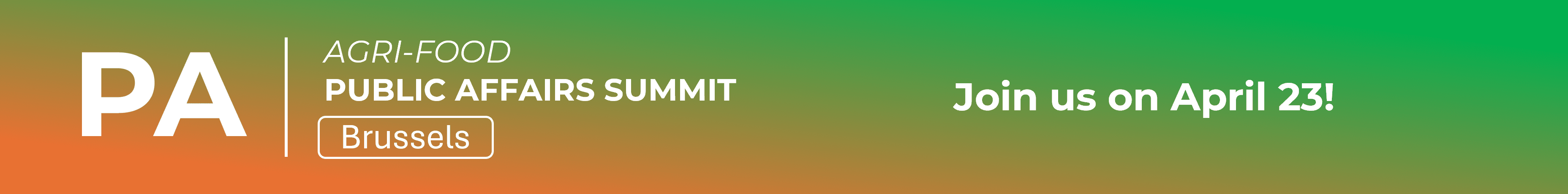 AGRI-FOOD Public Affairs Summit Brussells - Join us on 23rd of APril